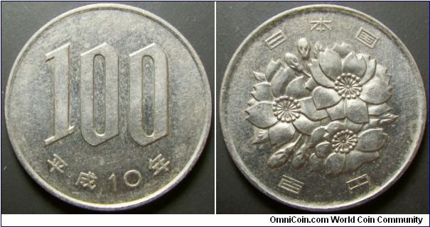 Japan 1998 100 yen. 