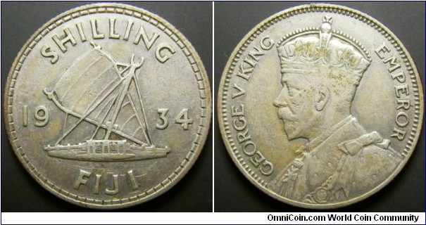 Fiji 1934 1 shilling. 