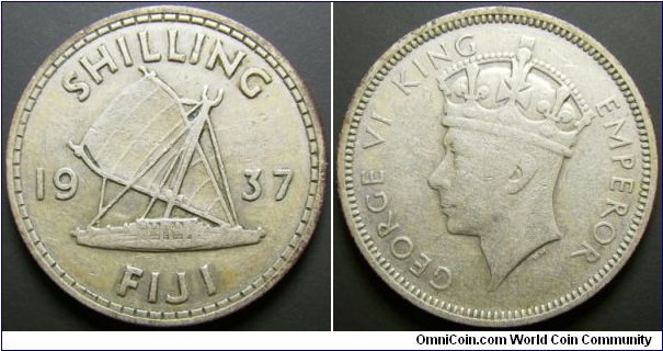 Fiji 1937 1 shilling. 