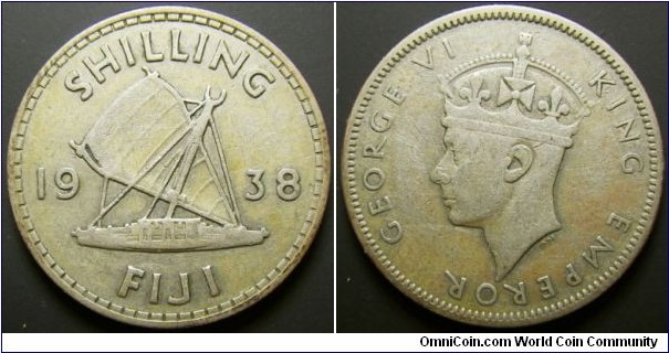 Fiji 1938 1 shilling. 