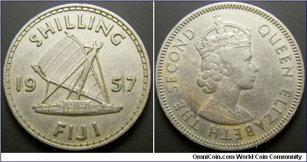 Fiji 1957 1 shilling. 