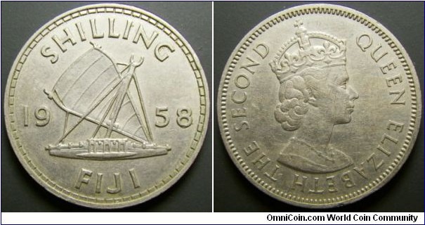 Fiji 1958 1 shilling. 