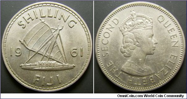 Fiji 1961 1 shilling. Nice condition.  