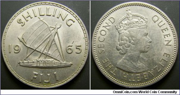 Fiji 1965 1 shilling. Nice condition.  