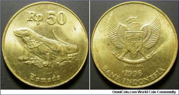 Indonesia 1996 50 rupiah. Weight: 3.24g. 