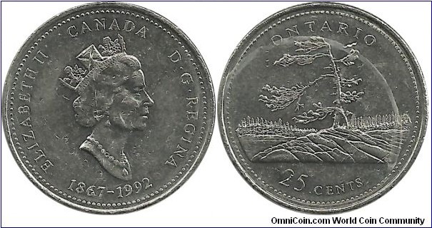 Canada 25 Cents 1992-Ontario