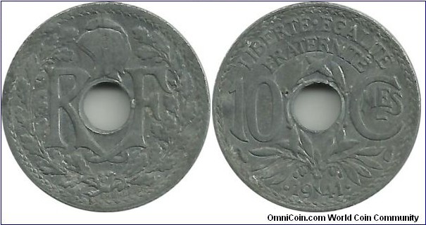 France 10 Centimes 1941-Zn