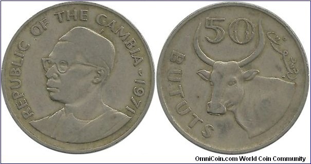 Gambia 50 Bututs 1971
