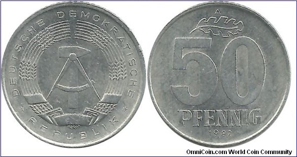 DDR 50 Pfennig 1982A