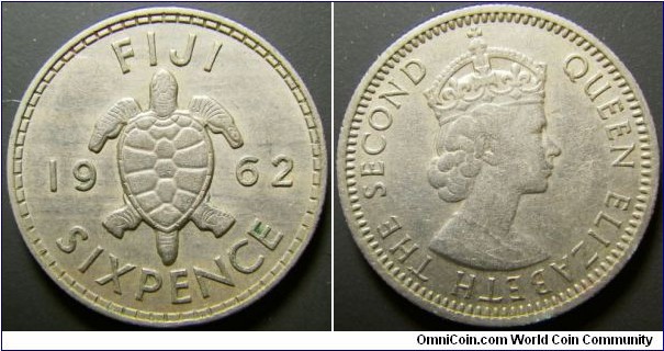 Fiji 1962 6 pence. 