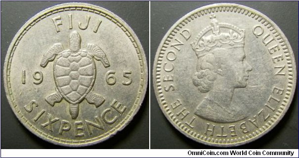 Fiji 1965 6 pence. 