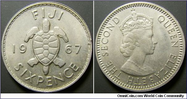 Fiji 1967 6 pence. Nice condition.