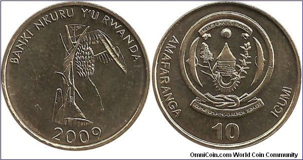 Rwanda 10 Francs 2009