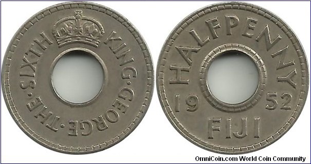 Fiji ½ Penny 1952
