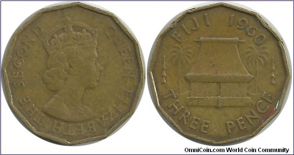 Fiji 3 Pence 1960