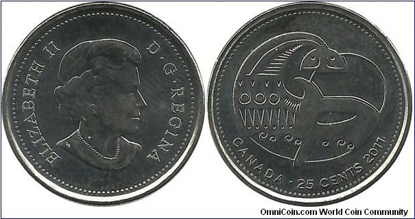 Canada 25 Cents 2011-Orca Whale