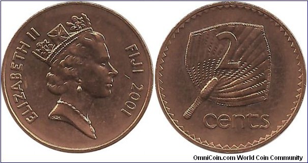 Fiji 2 Cents 2001