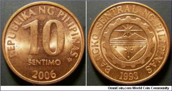 Philippines 2006 10 sentimo. Weight: 2.50g. 