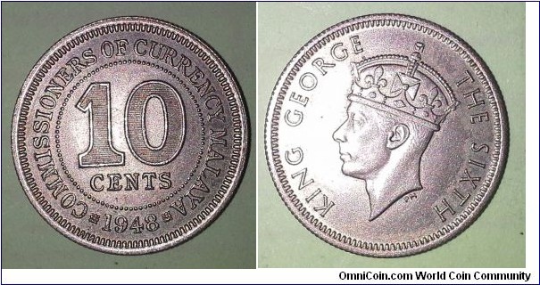 10 CENTS King George The Sixth