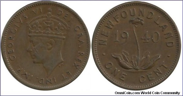 Canada-NewFoundland 1 Cent 1940