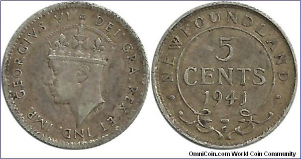 Canada-NewFoundland 5 Cent 1941C