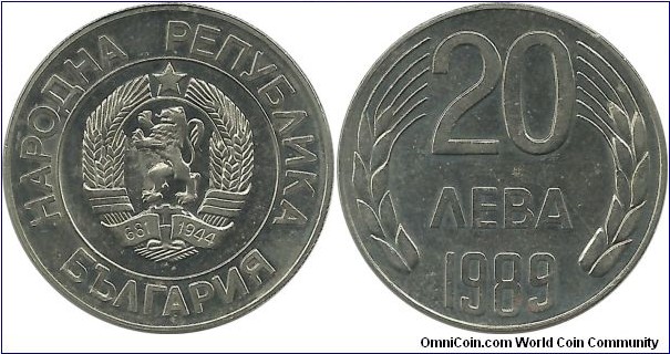 Bulgaria-PR 20 Leva 1989