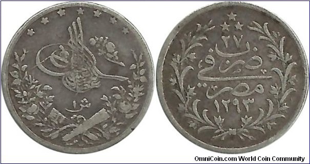 Egypt-Ottoman 1 Kurus 1293-27(1903)