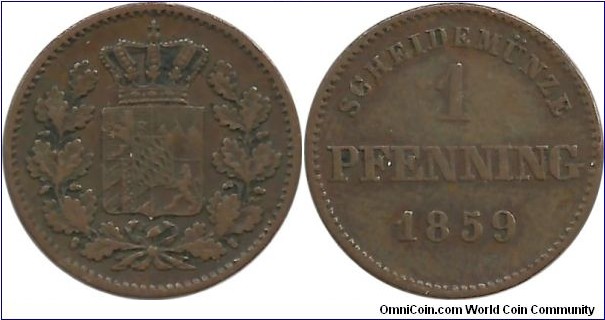 Germany-Bavaria 1 pfennig 1859