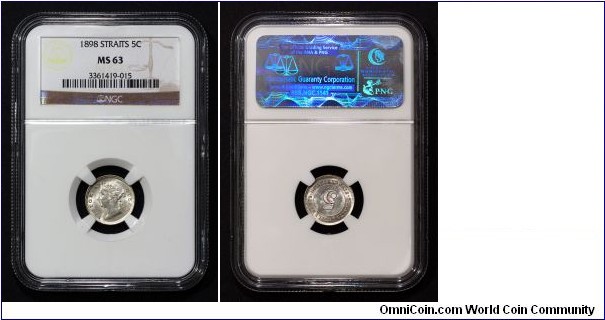 SS Q Victoria 5cts 
Mintage 1,200,000 . Grade: MS 63 NGC 3361419-015