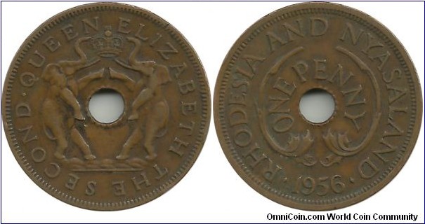 Rhodesia&Nyasaland 1 Penny 1956
