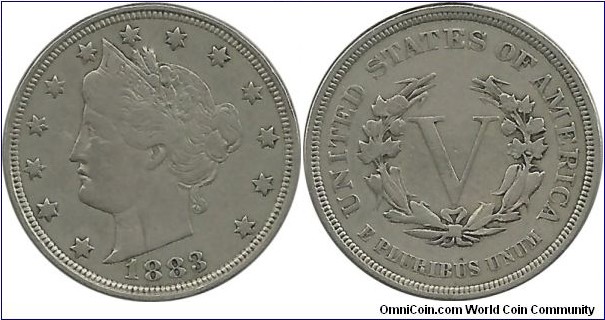 USA 5 Cents 1883