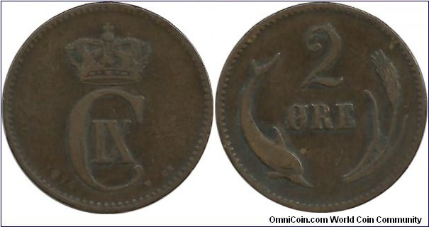 Denmark 2 Ore 1874