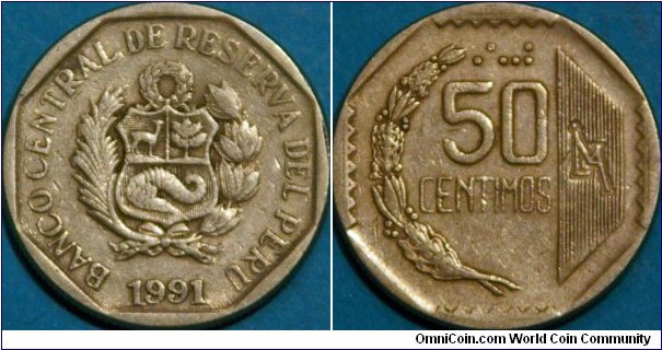 50 Céntimos, Cu-Ni, 22 mm