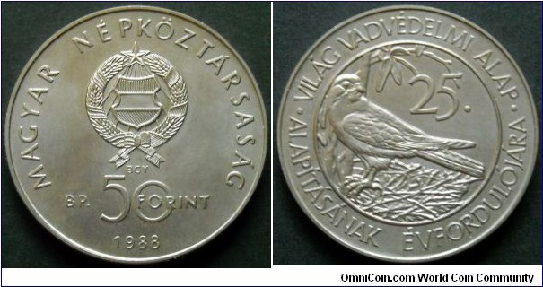 Hungary 50 forint.
25th Anniversary of WWF.