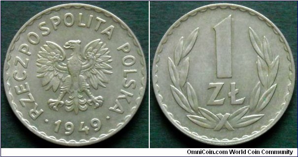 Poland 1 złoty 1949.
Cu-ni.