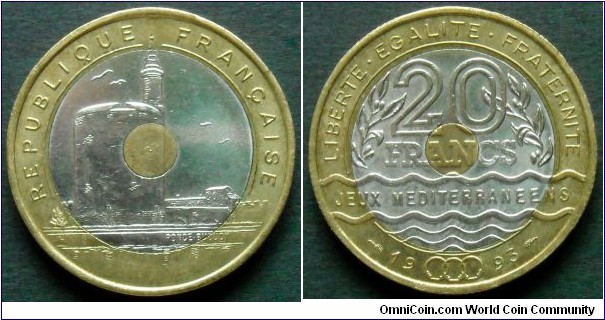 France 20 francs.
1993, Mediterranean Games.