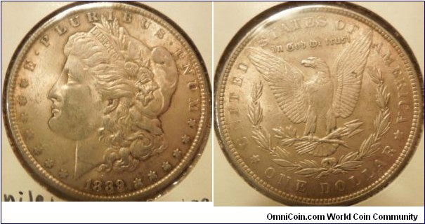 Morgan Dollar (P) AU-55