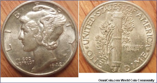 Mercury Dime (P) AU-55