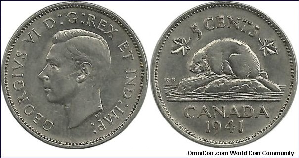 Canada 5 Cents 1941