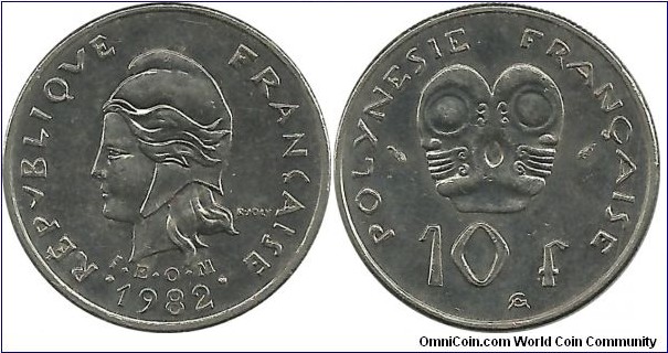 FrenchPolinesia 10 Francs 1982