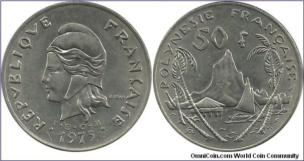 FrenchPolinesia 50 Francs 1975