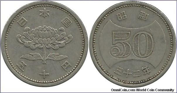 Japan 50 Yen Showa-32 (1957)