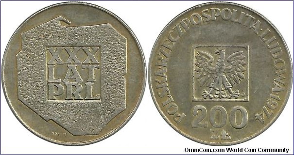 Poland 200 Zloty 1974