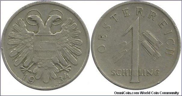 Austria 1 Schilling 1934