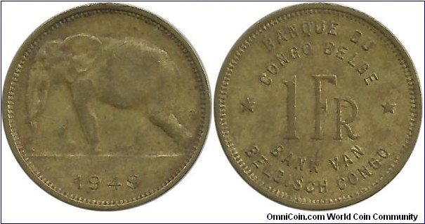Congo-Belge 1 Franc 1949