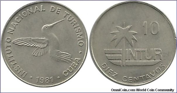 Cuba-INTUR 10 Centavos 1981