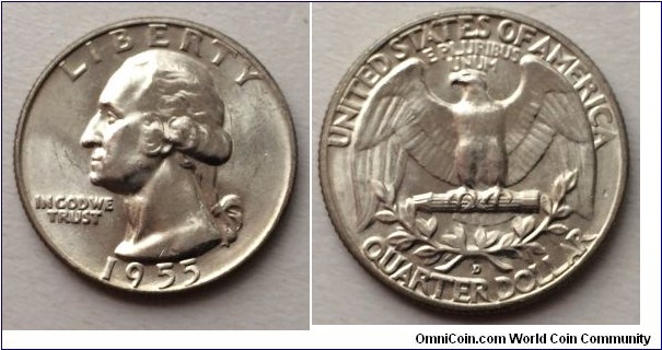 1955 D 25 cents