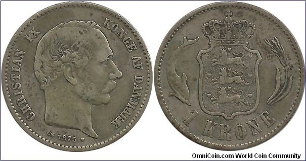 Denmark 1 Krone 1875