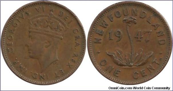 Canada-NewFoundland 1 Cent 1947C