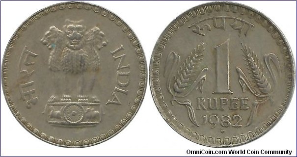 India-Republic 1 Rupee 1982(B)